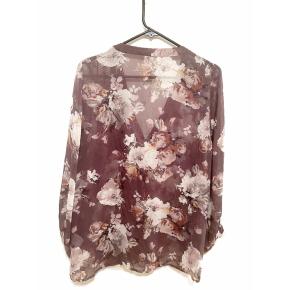Joie Sheer Floral Blouse in Brown and Tan - Picture 2 of 5